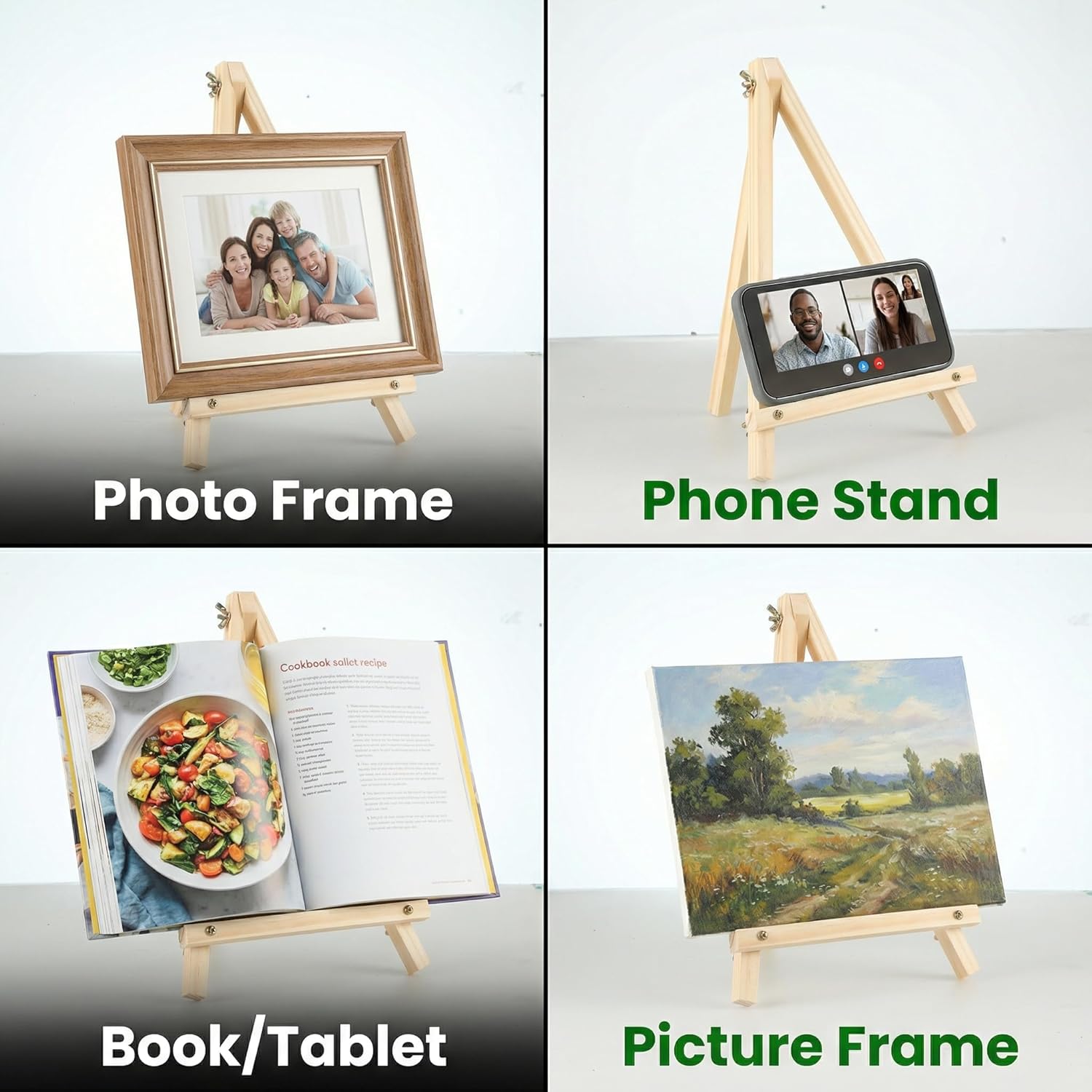 16 Pack 11.8In Tabletop Easel, Wooden Easels for Paiting Adjustable Foldable for Kids, Students, Beginners