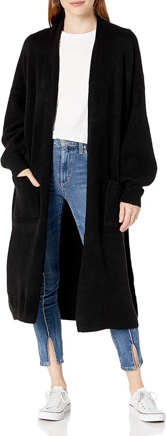 long maxi black cardigan