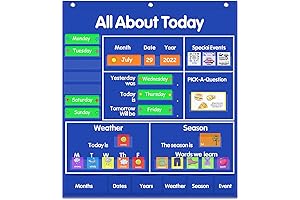 ABCxGOOD All About Today: Circle Time Learning Center Pocket Chart