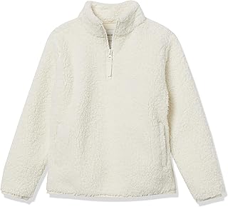 Amazon Essentials Girls Sherpa Fleece Quarter Zip Jacket
