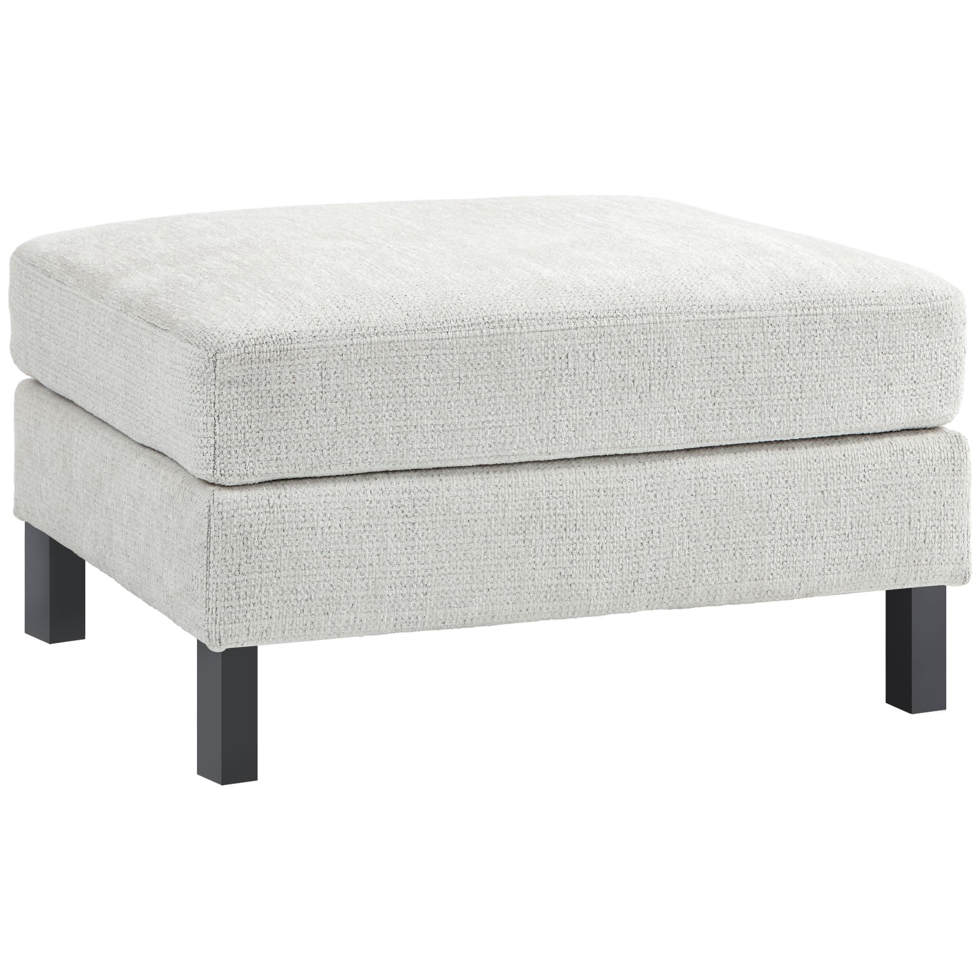 HOMCOM Module for Modular Sectional Sofa, Ottoman with Wood Legs and Pocket Spring for Living Room, Bedroom, Cream White