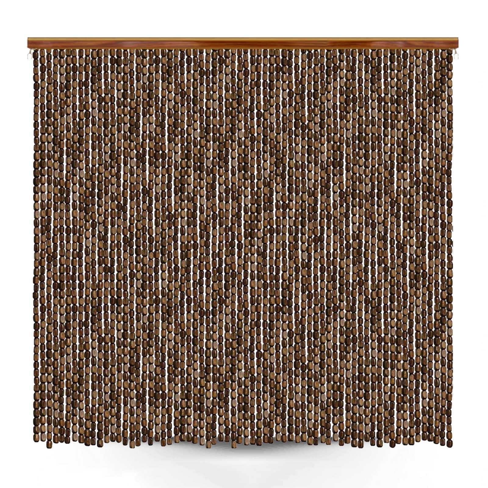 Handgefertigter Bambus-Türvorhang, 120 Stränge (120 x 200 cm), natürliches Moskitonetz, Fliegengitter mit Perlenbesatz, individuell gestaltbares Bambus-Türpaneel, umweltfreundliche