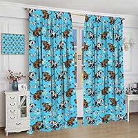 Vista 146 de Cortinas opacas con estampado de patas de perro, estampado de patas de perro y huesos, tratamiento de ventana, cortinas con aislamiento térmico