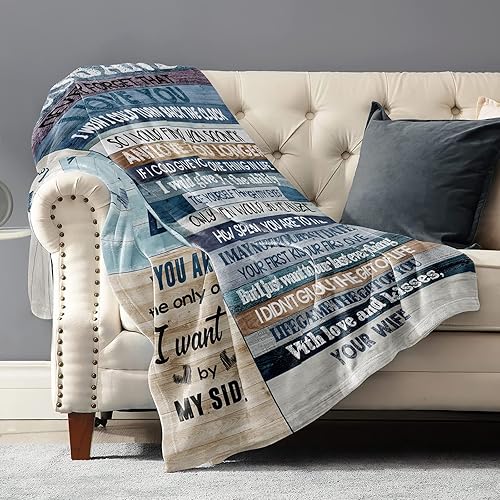 Miniatura 4 de To My Husband Gifts - Manta de microfibra ultra suave con texto en inglés You are My Life para el día del padre, mantas de lujo para ropa de cama,