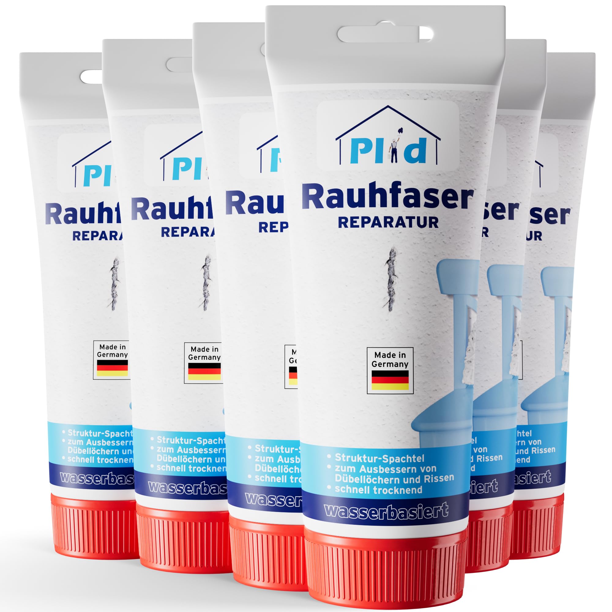 Plid® Mastice bianco interno 1,98 kg / riparazione della fibra grezza, riempimento del foro – senza solventi, asciugatura rapida, facile da lavorare, stucco pronto direttamente dal tubo. Applicazione