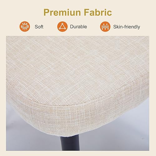 Miniatura 3 de Sillas de comedor modernas, sillas de cocina tapizadas de tela con cómodo asiento acolchado y patas de metal resistentes, sillas laterales de granja