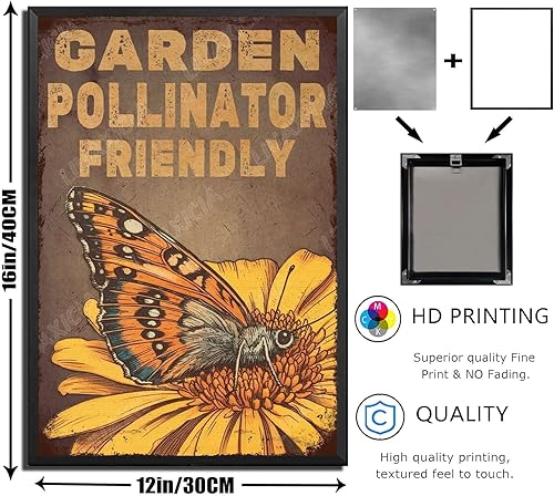 Vista 158 de LIUAXICIA Letreros de metal divertidos para jardín, letreros de metal con diseño de colibrí, para garaje, hogar, cafetería, bar, granja, pared