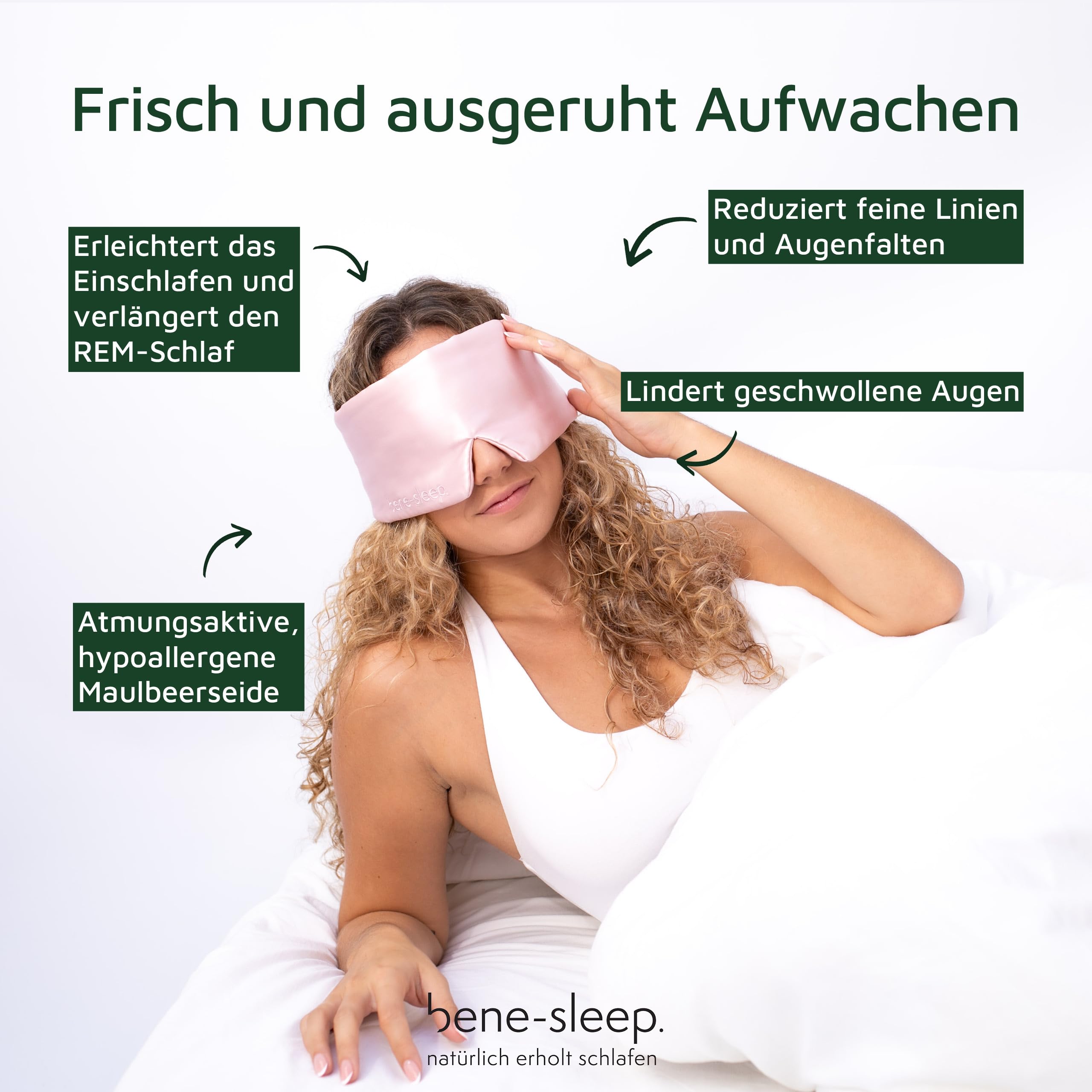 Antifaz para dormir de seda premium, 100 % opaco, acolchado suave, agradable para la piel para un sueño reparador, para un sueño REM más largo y dormir más rápido (rosa)