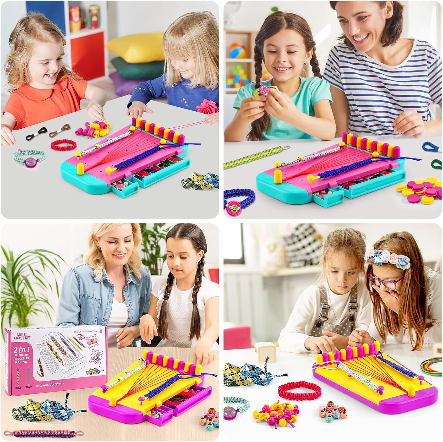 Felly Kit Braccialetti dell'Amicizia Fai-Da-Te per Bambina dai 6 ai 12 Anni, Arti e Mestieri Bracciali Creativi, Kit Creazione di Gioielli, Regalo di Compleanno Natale per Ragazza 8 9 10 11 12 Anni