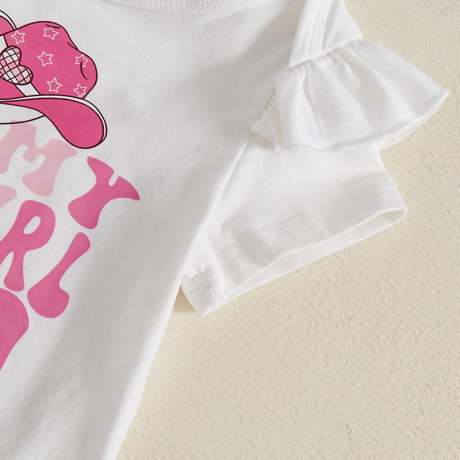 Western Baby Girl Summer Clothes In My Cowgirl Era Romper Bell Bottom Flare Pants Set 3Pcs Infant Cowgirl Outfits - Image 5