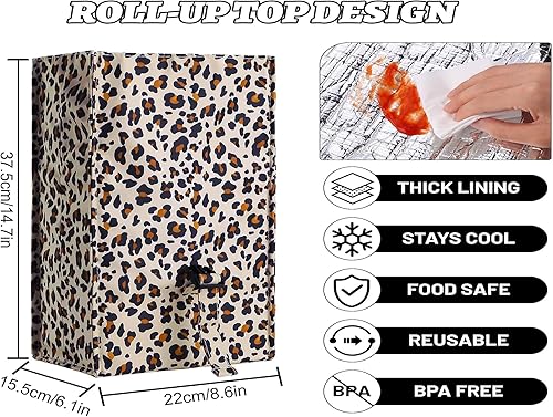 Miniatura 4 de Lonchera plegable aislada, ligera, portátil con correa ajustable para el hombro, para hombres, mujeres, oficina, trabajo, picnic, senderismo y playa