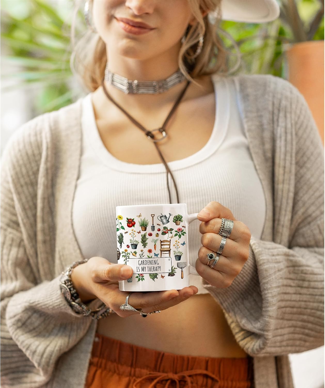 Plants Mugs Gift for Women - Gardening is My Therapy, Plant Mug for Plant Lovers, Garden Coffee Mug - Best Gardening Gifts for Mom and Wife, Mothers Day, Birthday Gifts for The Gardener image 2