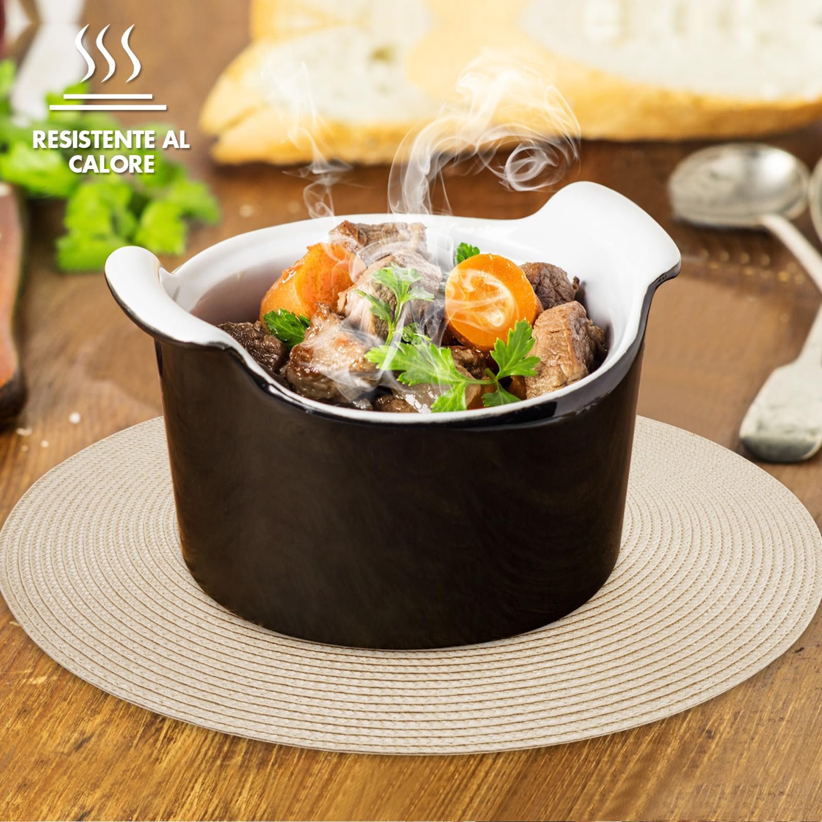 Set Tovagliette Rotonde SOUTHGATE - 6 Pezzi ∅38cm + Sottobicchieri, Blu, Lavabili - Foto 7