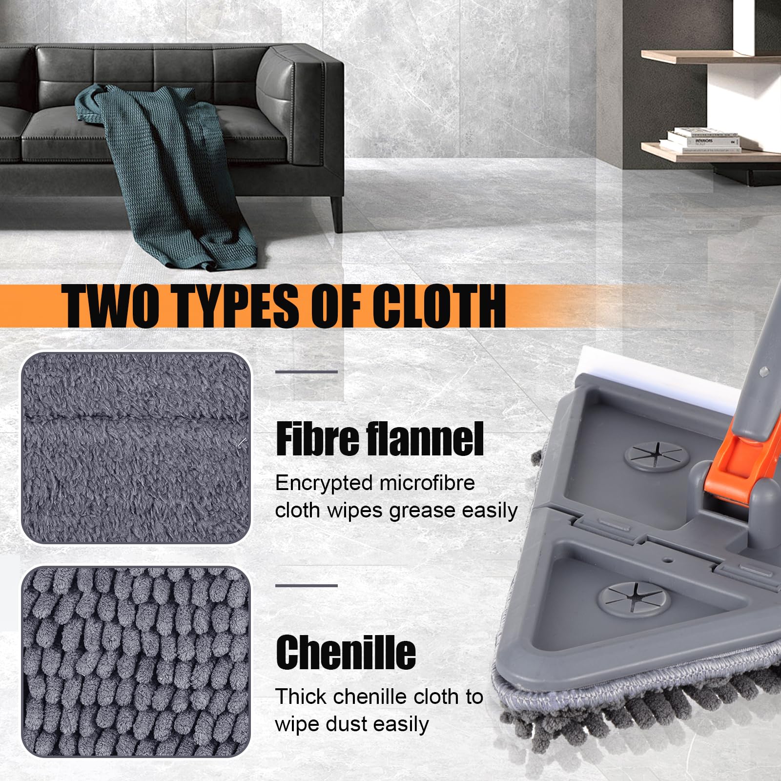 Wall Cleaning Mop With 192Cm Long Handle Wall And Skirting Board - View #3