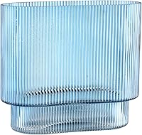 Vista 62 de Jarrones de vidrio acanalado, juego de 2 jarrones estriados para flores, florero de vidrio ámbar para tulipanes, jarrón moderno para sala de estar