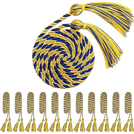 12 Pieces Gold Honor Cord Graduation Tassel Honor Cord for Grad Days and Student