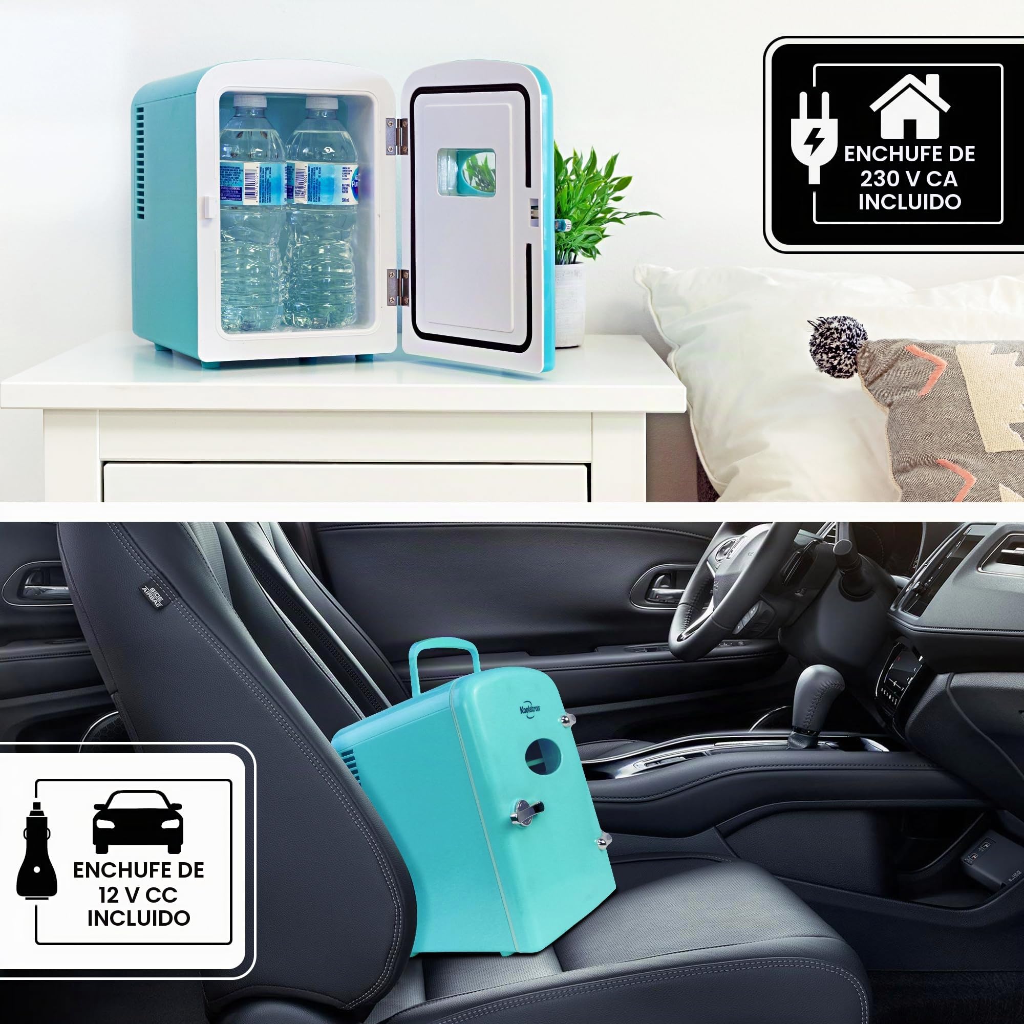 Koolatron Coca Cola Mini Nevera 4L Pequeña Nevera para Dormitorio CA 220V/ CC 12V para Coche (Verde)