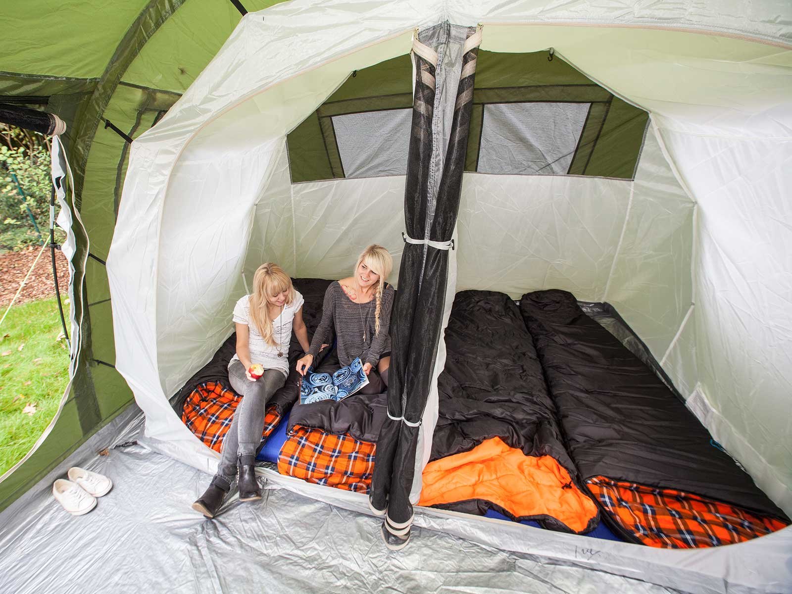 Skandika Gotland Group or Family Tunnel Tent with Sewn-In Groundsheet, Green, 4 Persons Sports & Outdoors
