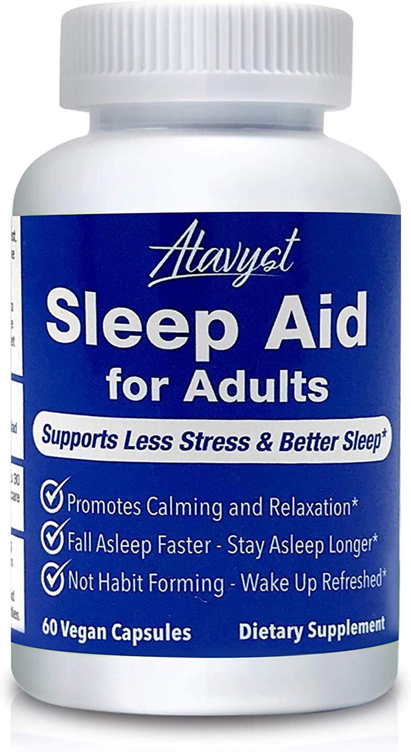 Sleep Aid for Adults - Supports Relaxation, Calming and Sleep - Valerian Root, L-Theanine, Melatonin and GABA - Includes Extracts of Chamomile, Passion Flower, Lemon Balm and Hops
