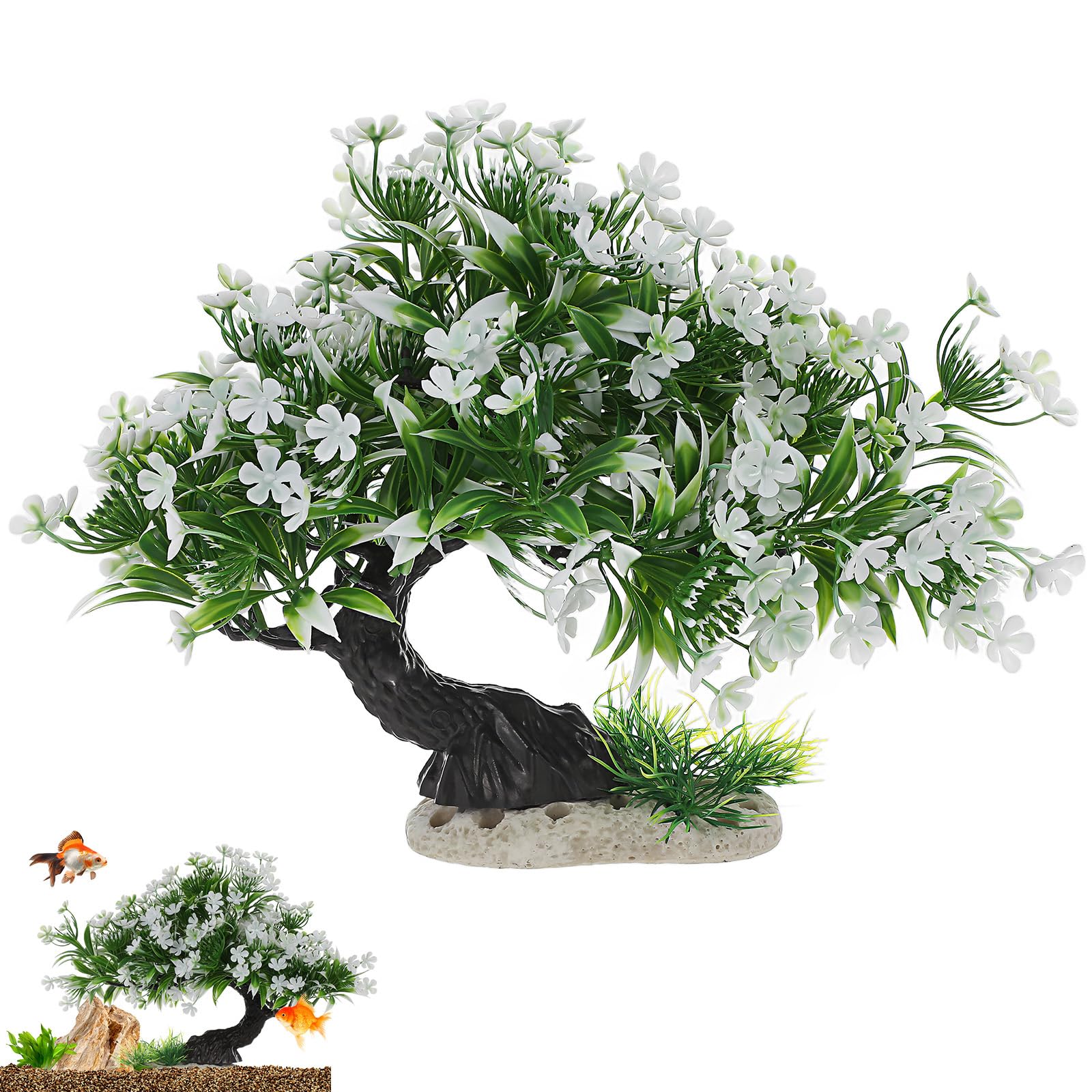 Didiseaon Aquarium Artificial Plants Decor, Tree Grass Plastic Ornament for Fish Tank Accessories Aquarium Decorations
