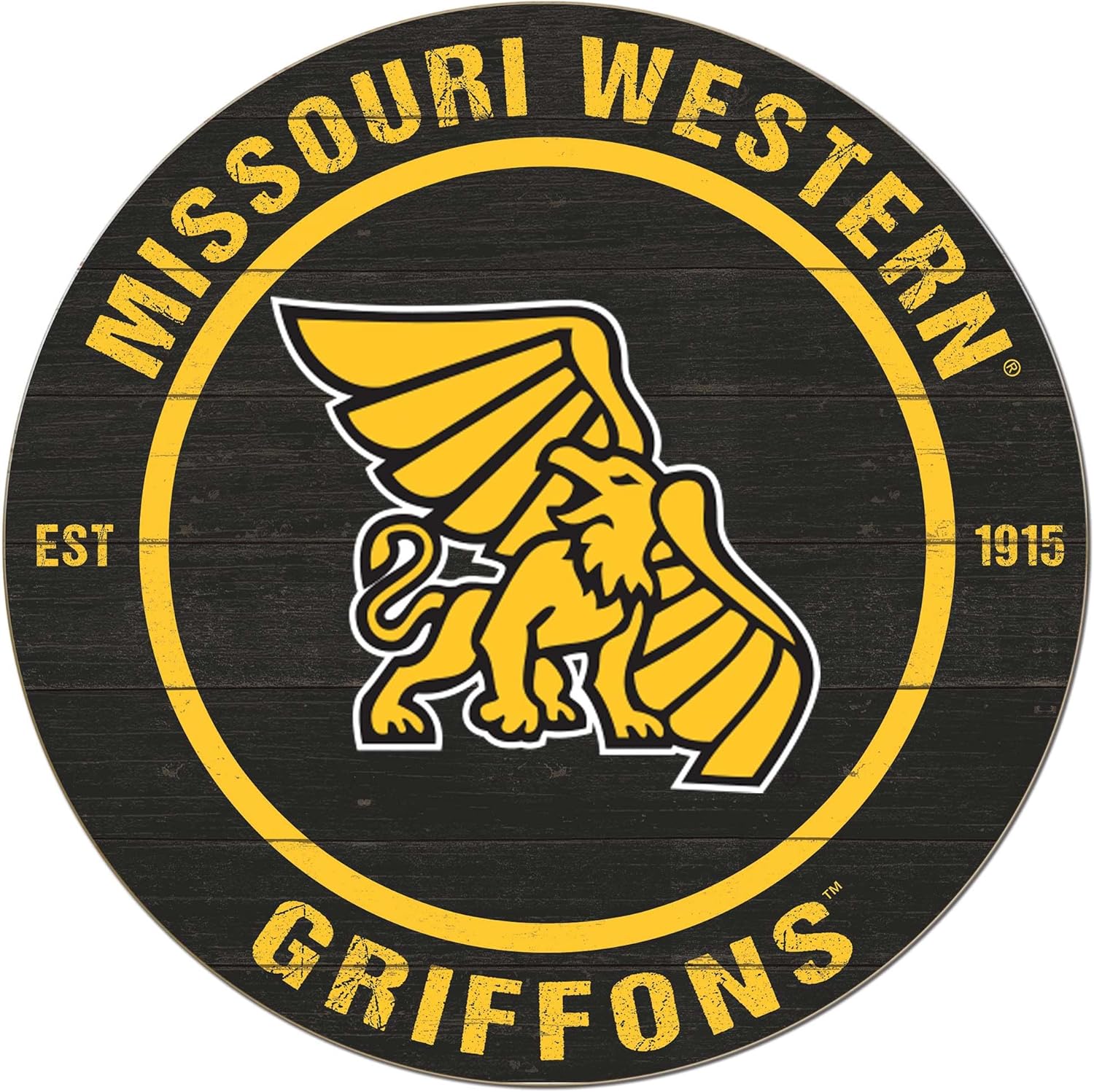 KH Sports Fan Missouri Western State Griffons Colored Circle Sign, 20x20 Inches, Griffons Decor; Display Your Team Spirit with This Unique Missouri Western State University Griffons Wall Art