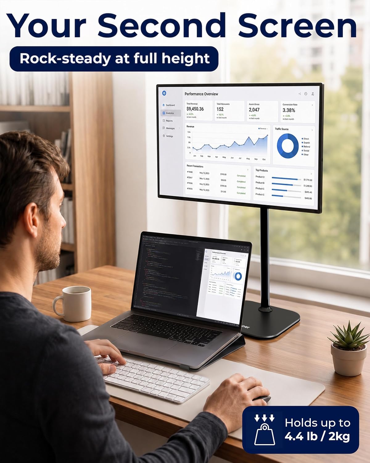 COOPER TabStand Magnetic iPad Stand for Desk, Tablet & iPad Holder Stand