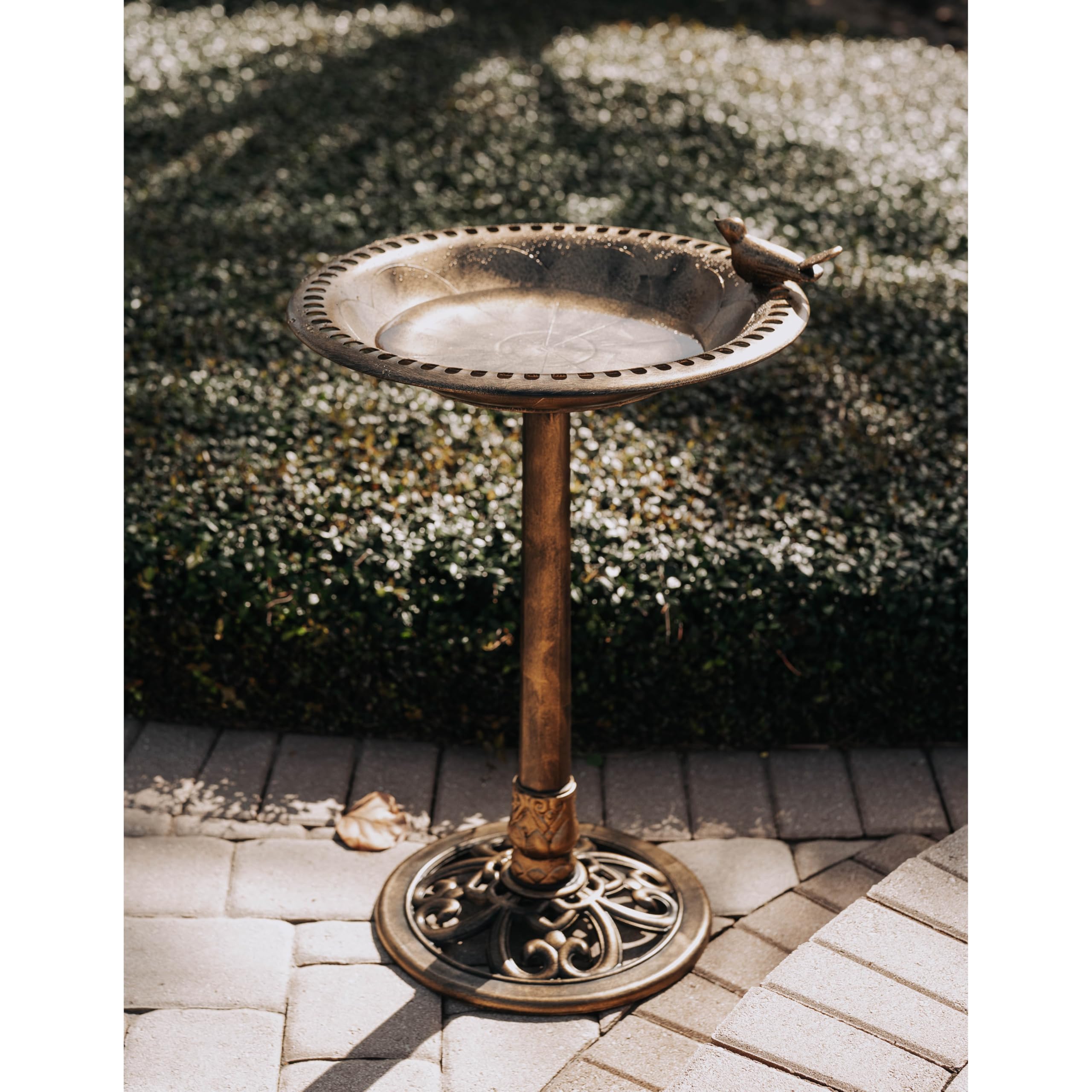 Backyard Expressions, Terrasse, Heim, Garten, 912449-WB, Vogeltränke für den Außenbereich, Bronze, wetterbeständiges Polyresin, 76,2 cm
