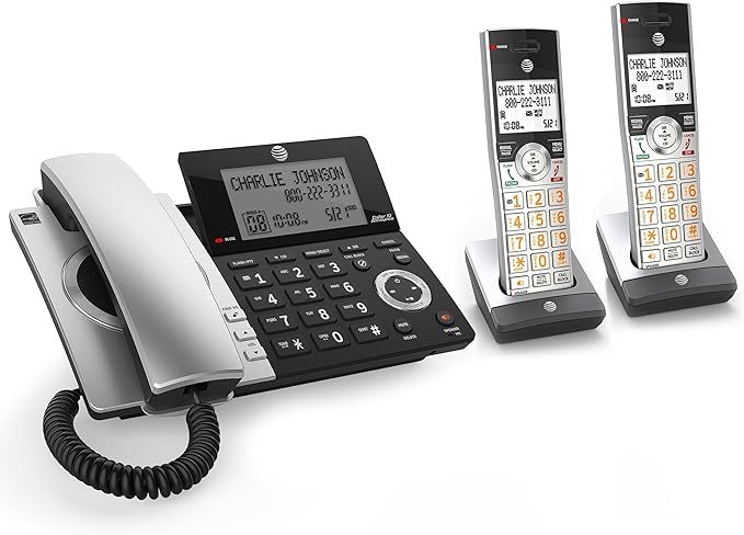 At T Cl84207 Dect 6 0 2 Handset Landline Telephone Black Silver Amazon Ca Office Products At T Cl84207 Dect 6 0 2 Handset Landline Telephone Black Silver Amazon Ca Office Products