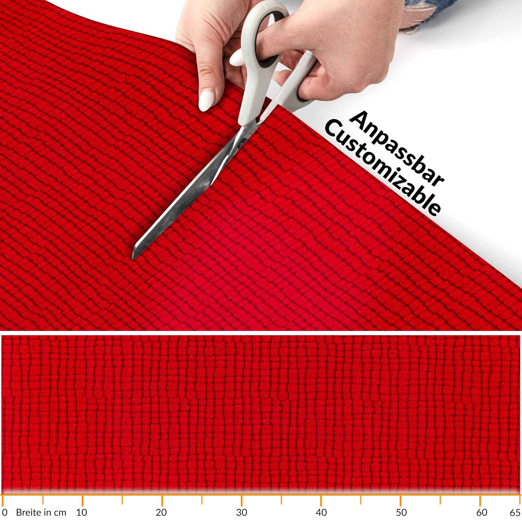 Tapis de couloir, de cuisine, antidérapant, en velours, rouge, 65 x 240 cm, moderne