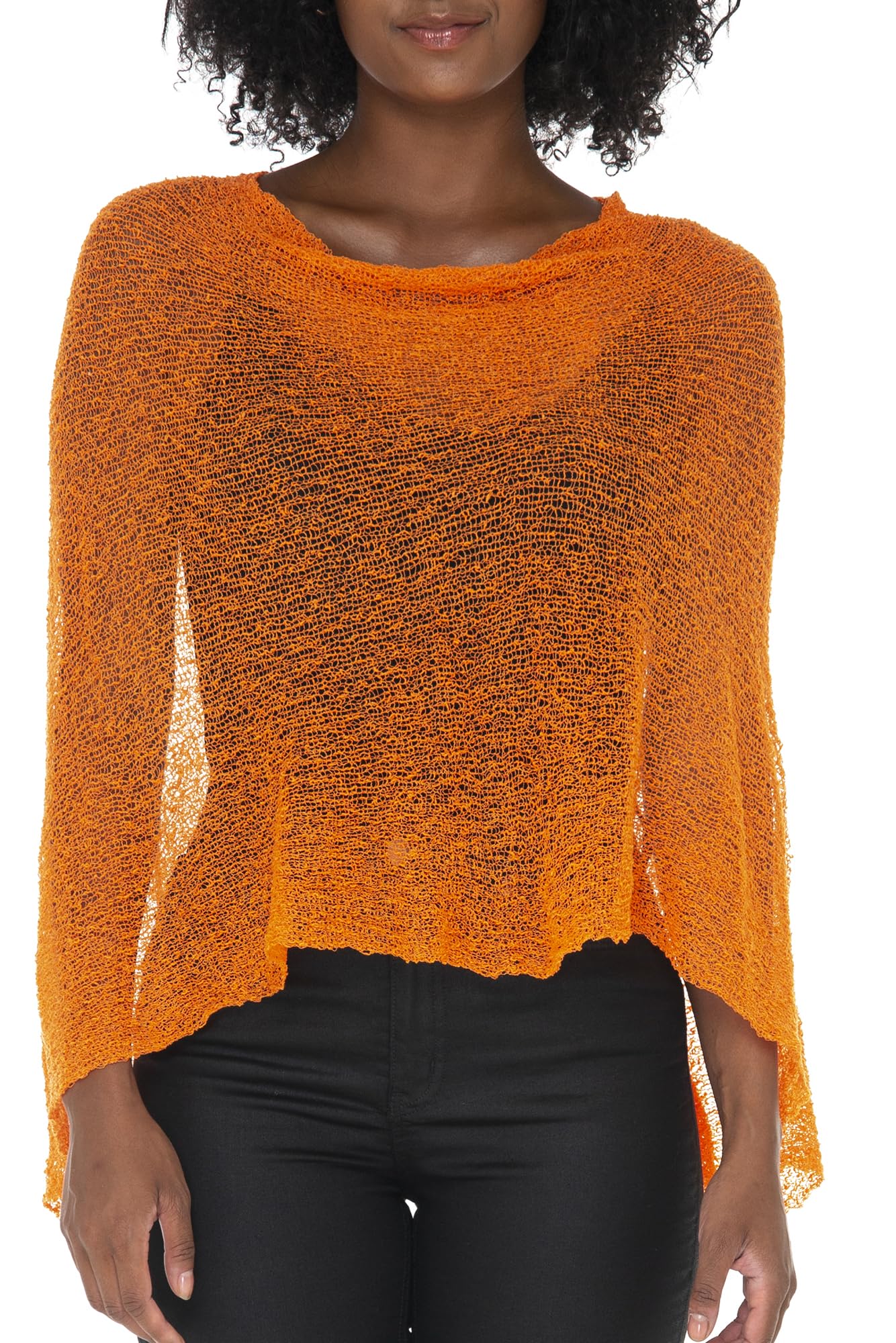 shu-shi Womens Sheer Knit Poncho Shrug Lightweight Cover Up One Size Fits Most-picture-41