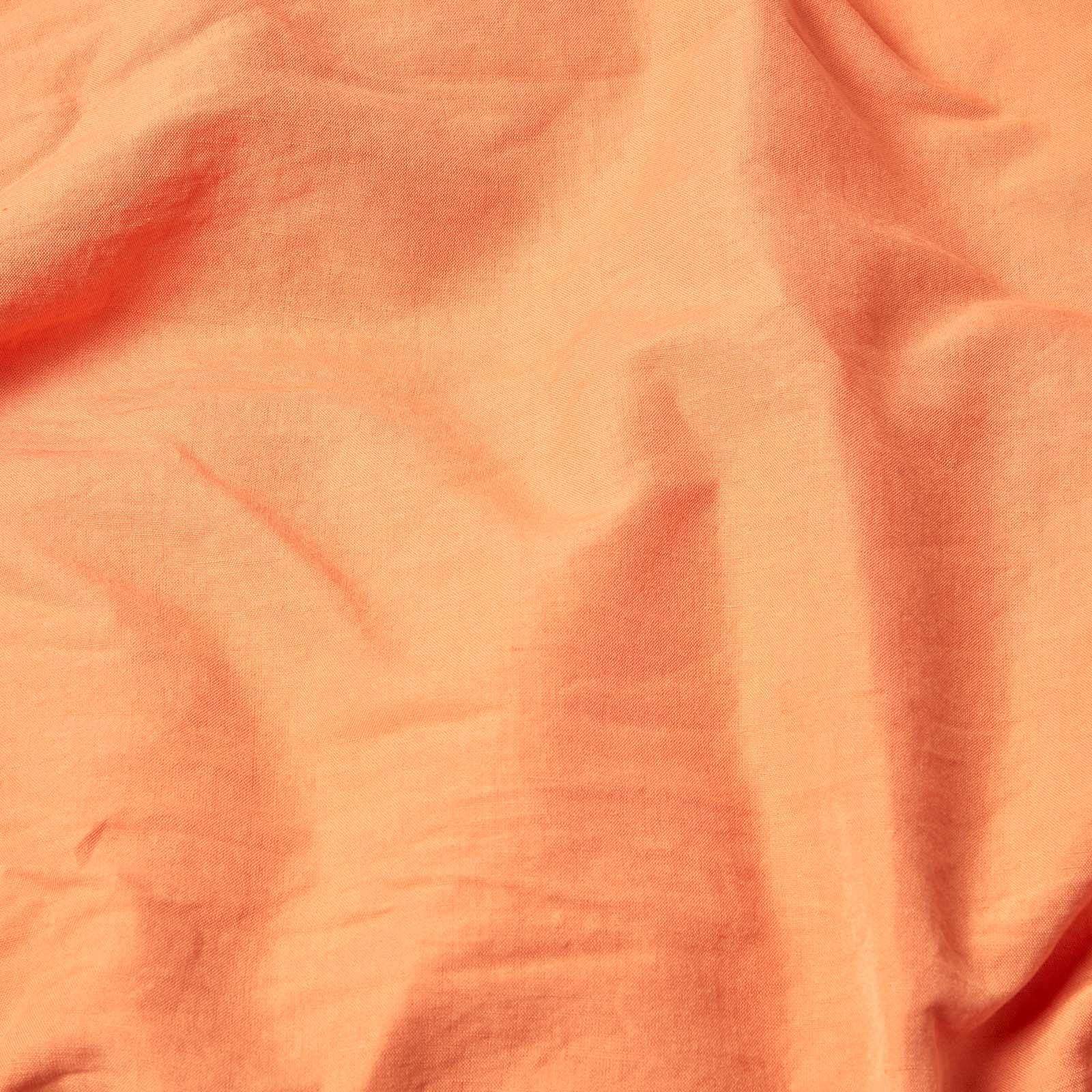 HOMESCAPES Leinen Betttuch ohne Gummizug orange 230x255 cm, Halbleinen Bettlaken aus 60% Leinen und 40% Baumwolle