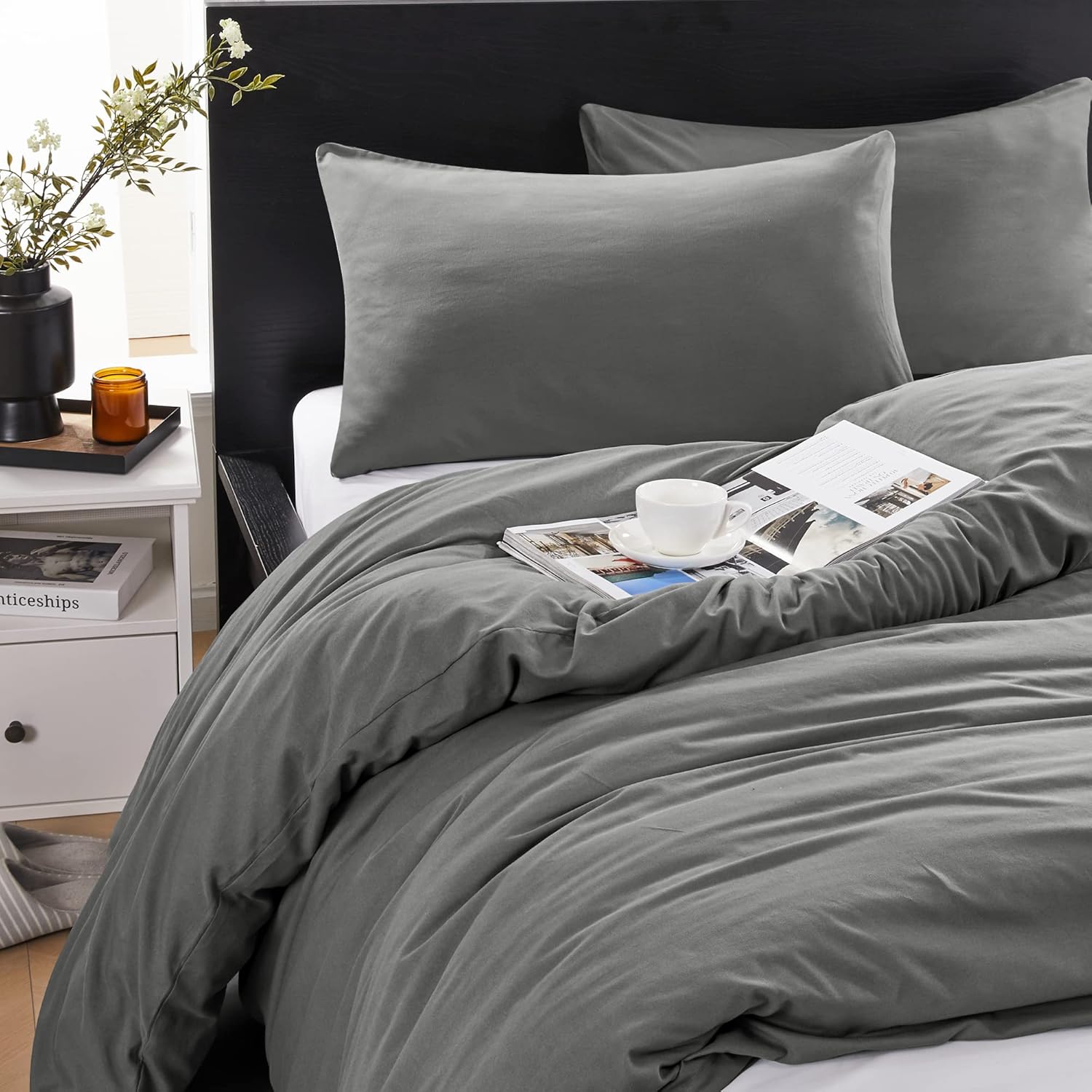 Deconovo Double Bedding Duvet Set Brushed Microfiber Bed Cover Set