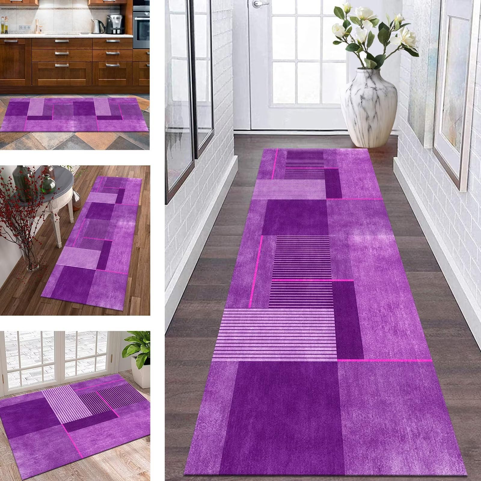 Tapis de couloir pour couloirs et grands paillassons d'entrée violets