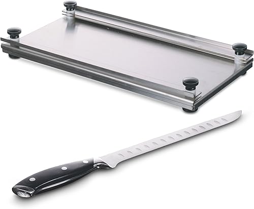 Tabla de cortar de carne seca de acero inoxidable definitiva con guía para principiantes sobre cómo curar en seco, conservar carne de res, venado y