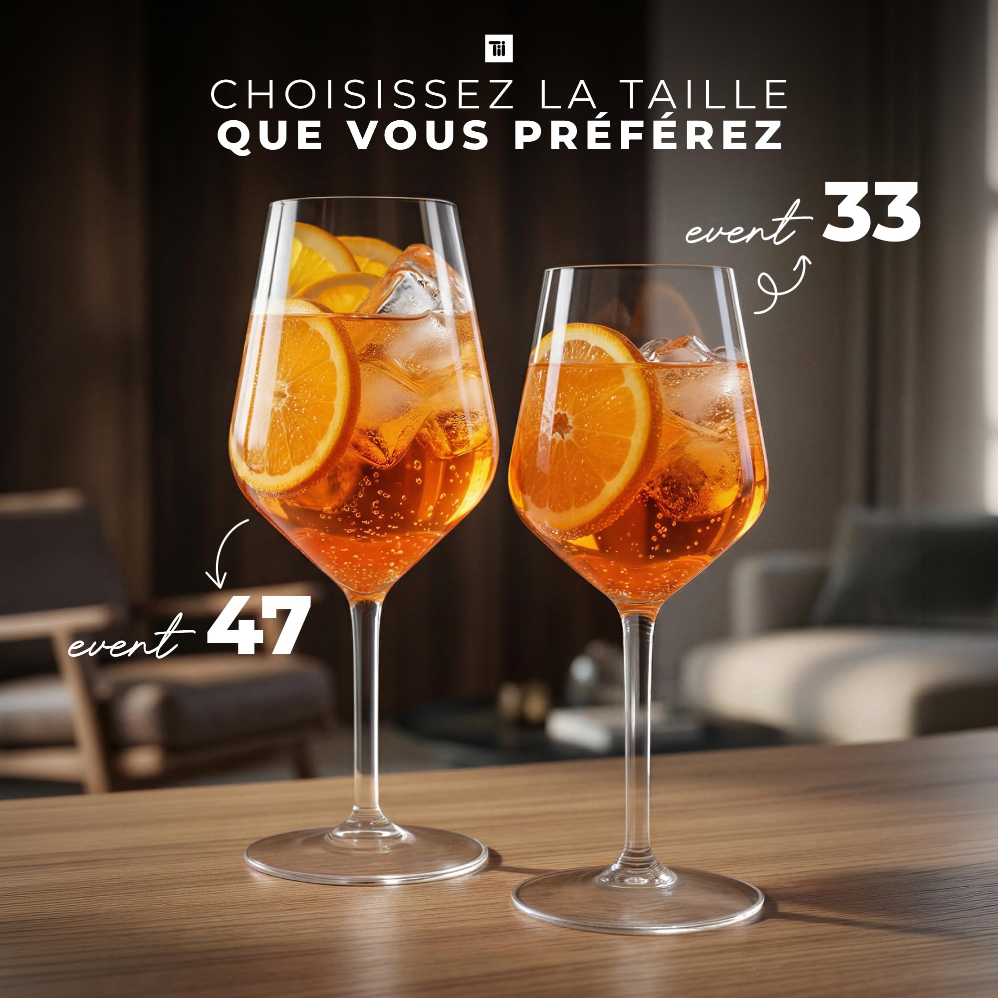 TUNDRA - Lot de 6 Verres à VIN Blanc et Rouge EVENT 33 en Plastique RÉUTILISABLES (Tritan®), 330 ml - Verres à PIED INCASSABLES, BPA-Free, Lavables au Lave Vaisselle, pour VINS et COCKTAILS