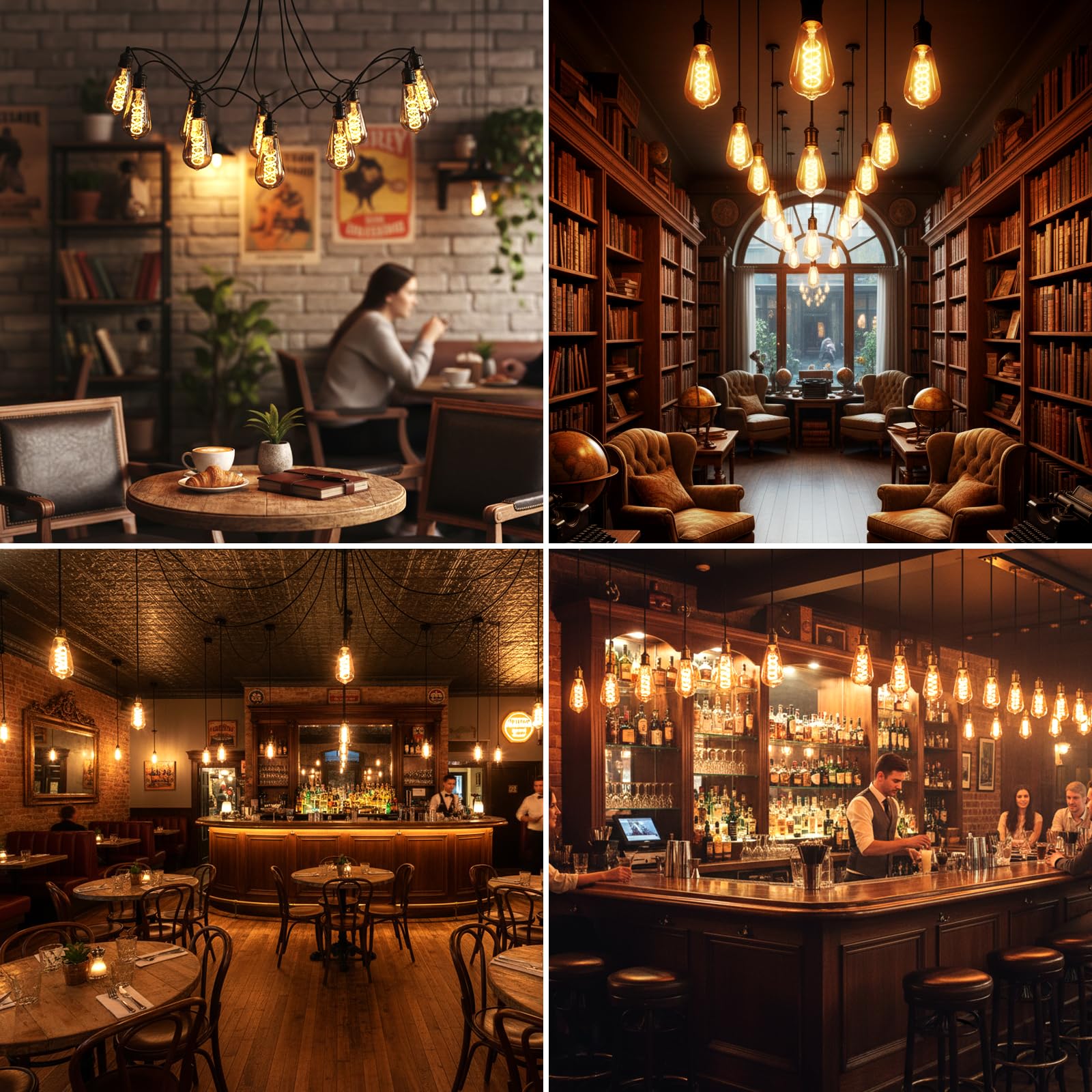 6 Pezzi Lampadine LED E27 Edison, 6W 2700K Lampadina Vintage Dimmerabile ST64 Retro Lampada LED Bianco Caldo per Casa, Bar, Sbarra, Illuminazione Retrò [Classe di efficienza energetica A]