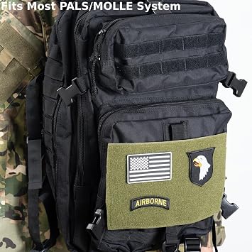 Molle Patch Panel, Tactical Molle Hook and Loop Panel for Molle Accessories | Placard Platform for Hook-Backing Pouch, Molle Attachment for Morale Patch, Insignia Patches and Backpack Accessories
