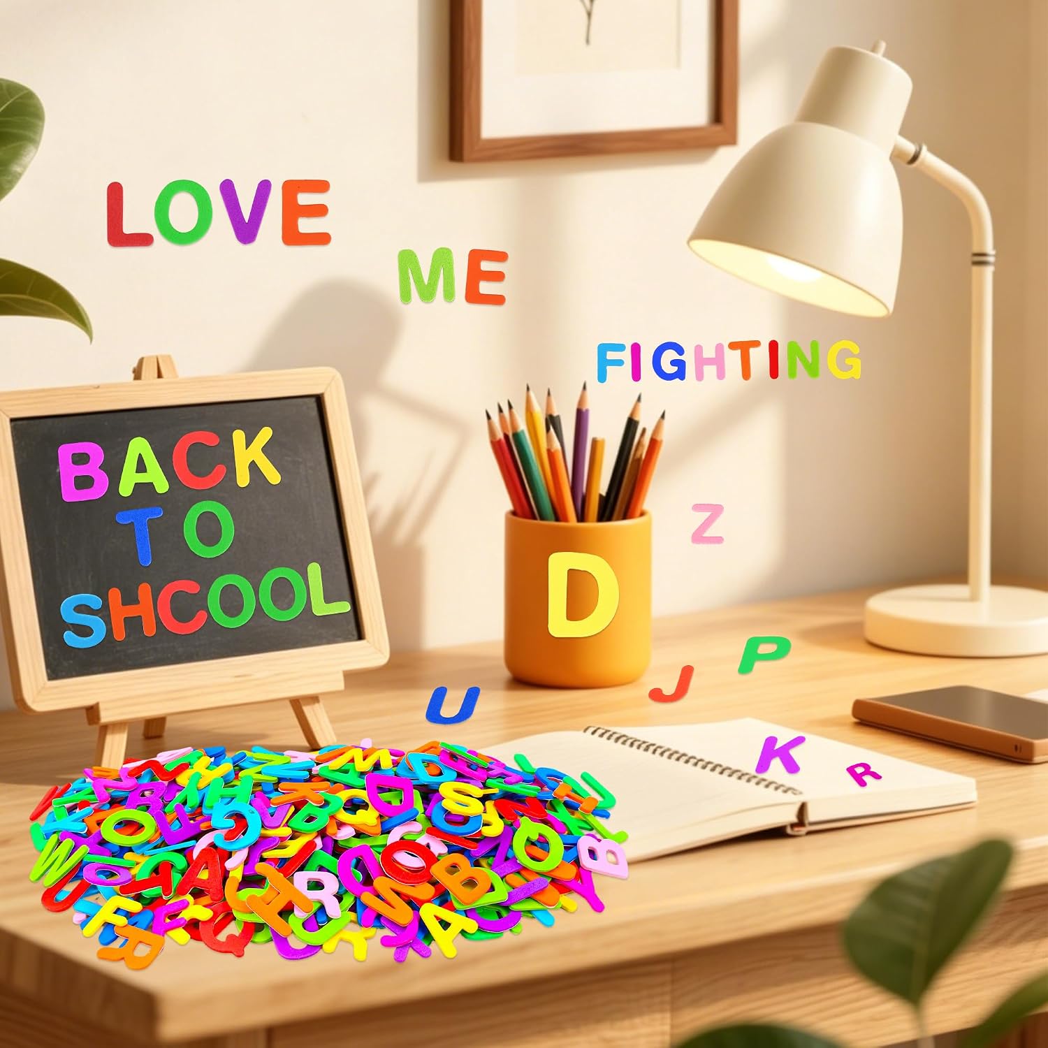 1248Pcs Foam Letter Stickers, 3 Size 10 Colors 3D Self-Adhesive EVA ABC Alphabet Stickers for Kids Crafts, School Projects, Scrapbooking, Card Making and Party Decorations