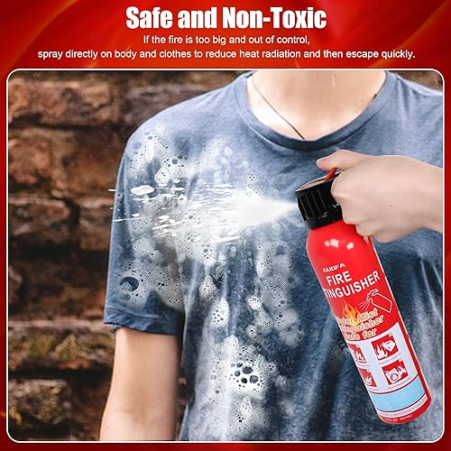 Miniatura 7 de Guofa Extintor de incendios pequeño para automóvil, paquete de 4 extintores caseros aplicados para A, B, C, K, extintor portátil con soporte de