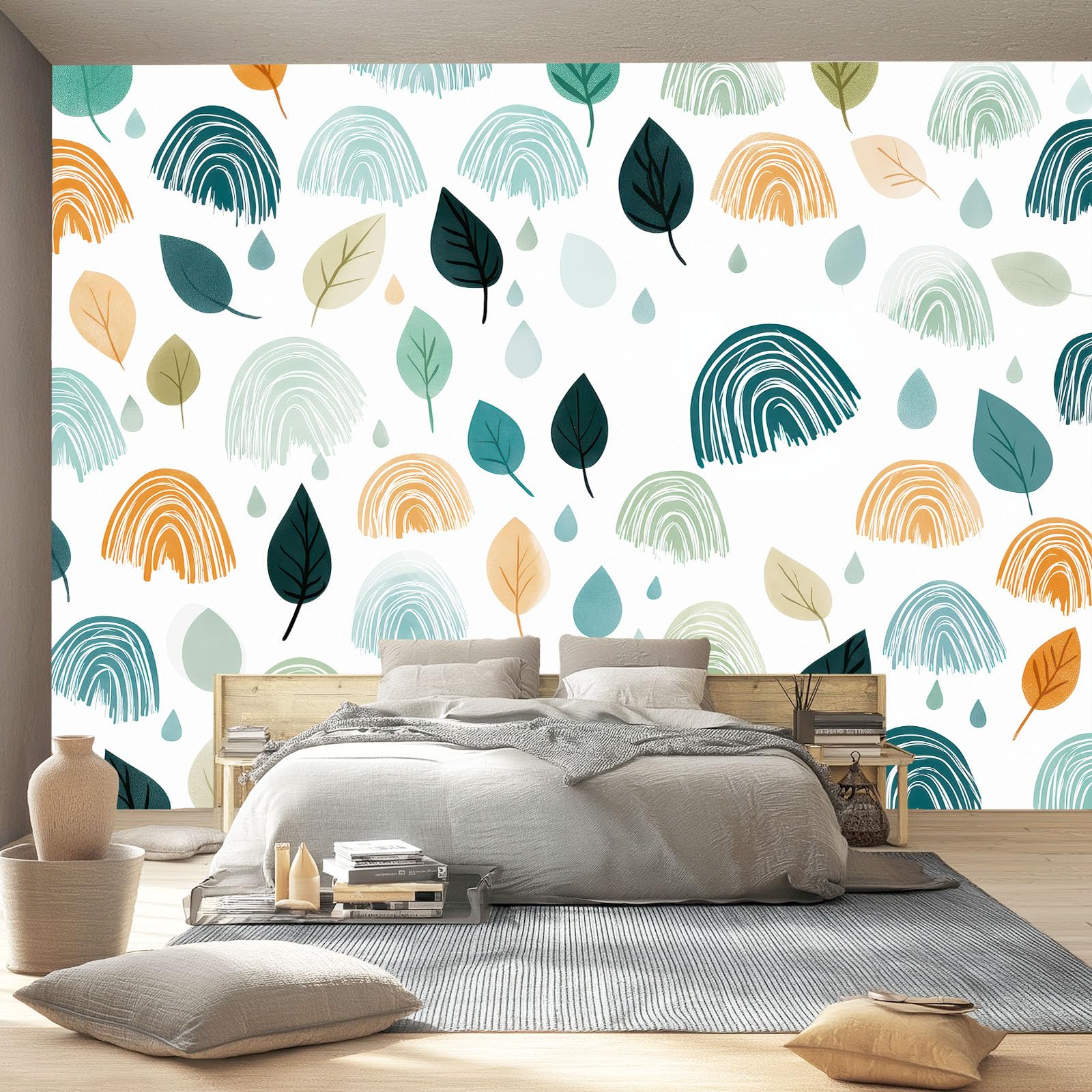 350 x 256 cm minimalistyczna nowoczesna tapeta z włókniny, wielokolorowa