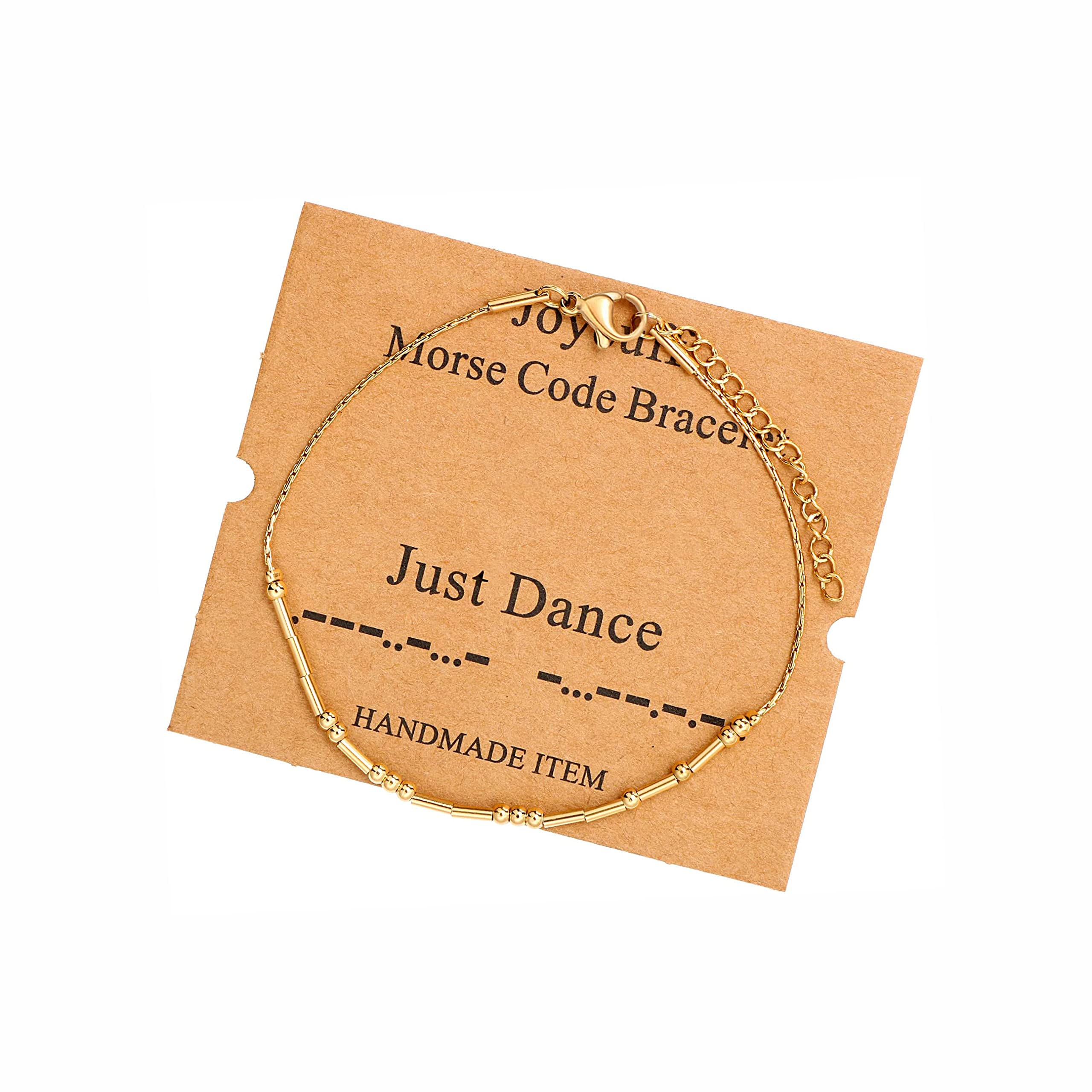 Morse Code Bracelets for Women, Gold Silver Stainless Steel Beads Bracelets