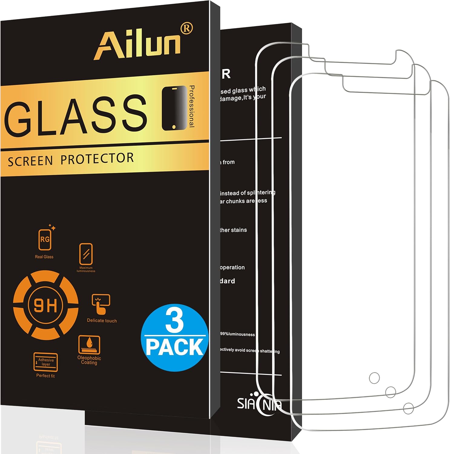 AILUN Screen Protector for Moto G4 Play Moto G Play 4th Gen 3Pack 9H Hardness Ultra Clear Anti Scratch Case Friendly Tempered Glass for Moto G4 Play Not for Moto G4 Plus Moto G4 Moto Z Play LG G4