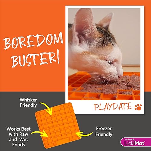 Miniatura 5 de LickiMat Classic Playdate, tapete para lamer con alimentación lenta para gatos, reductor de ansiedad y aburrimiento perfecto para alimentos,