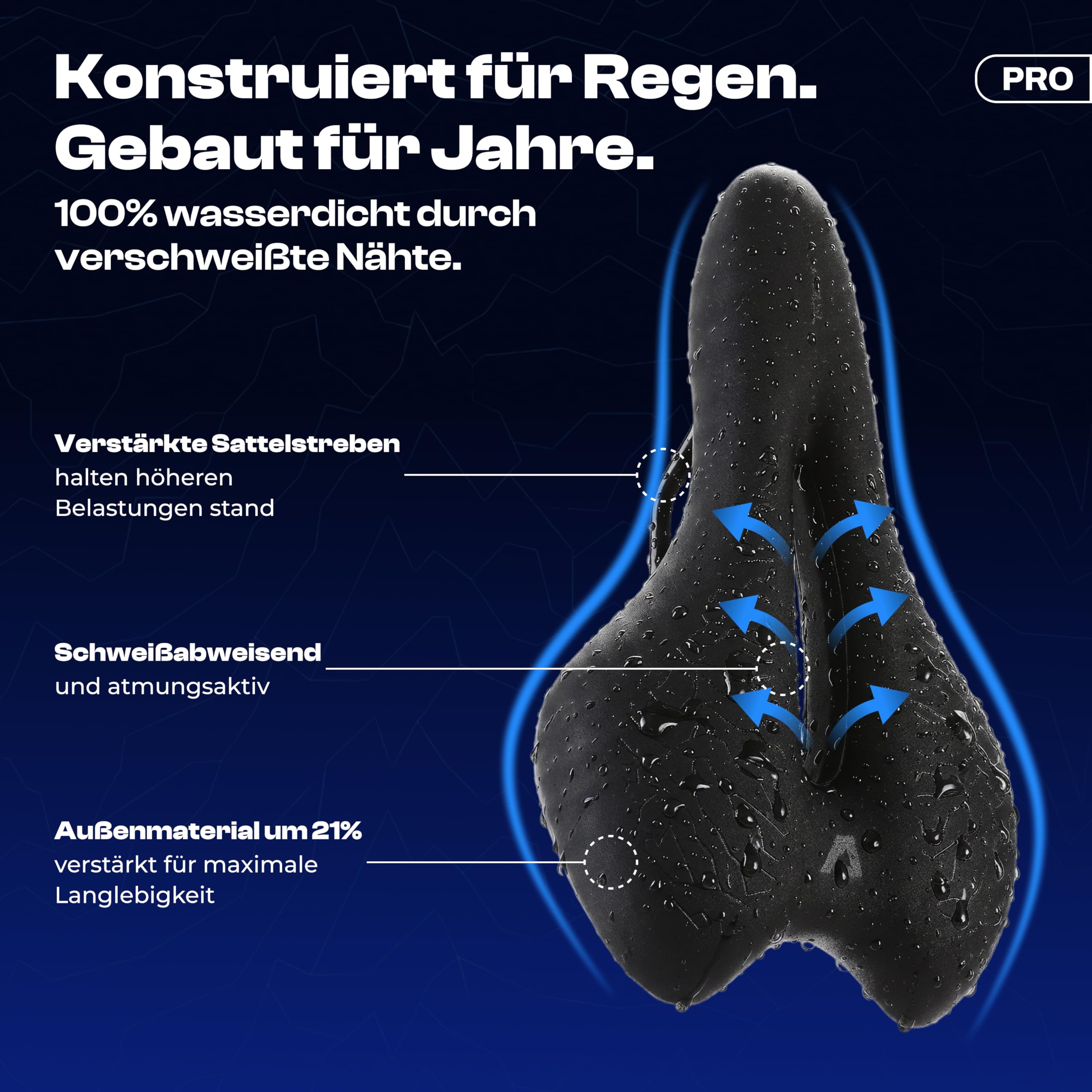 ALPENSATTEL® Ergonomischer Fahrradsattel [3D Memory Foam] - Fahrrad Sattel für Damen & Herren - Atmungsaktives Material für ideale Druckverteilung - Universelle Sattelhaltung für jedes Rad