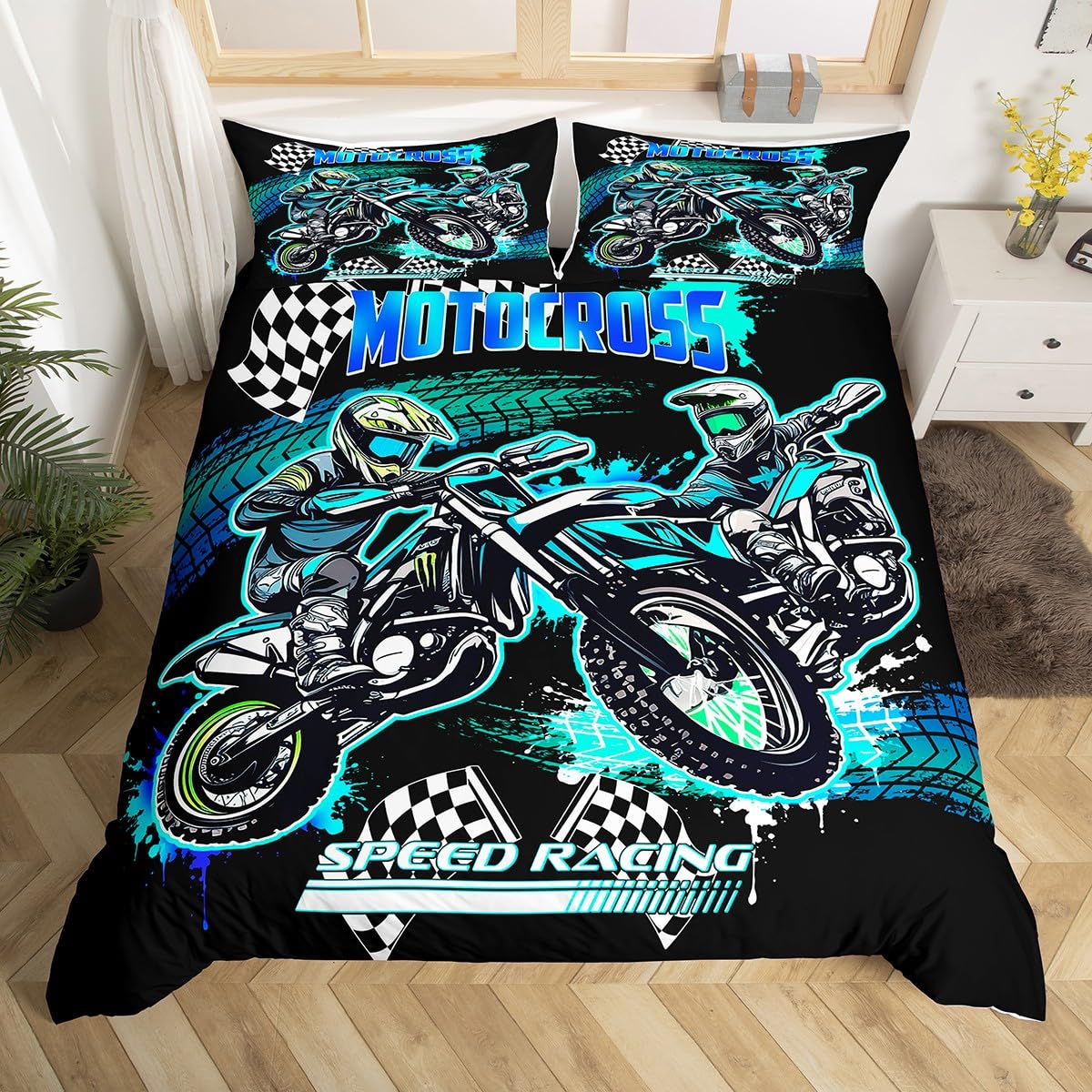 Parure de lit dirt bike pour relooker une chambre d'enfant passionné de moto