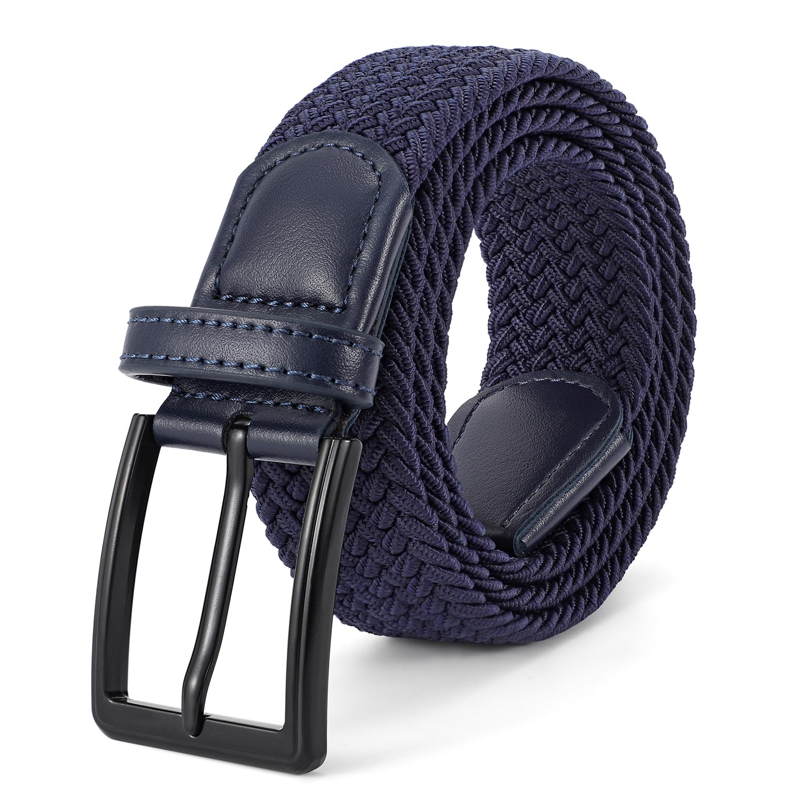 Elastic Braided Belt Mens Golf Belts No-Hole Design Woven Belt for Golf