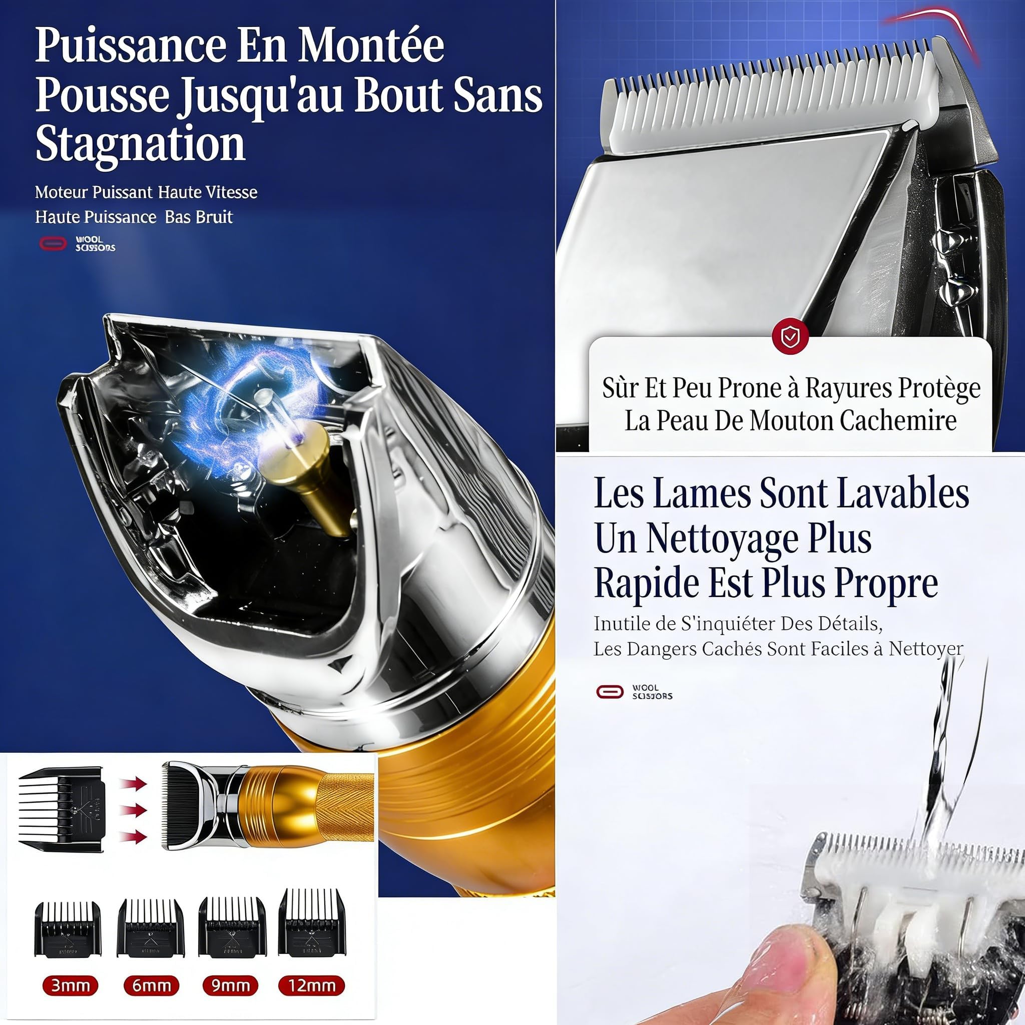 Tondeuse professionnelle pour animaux de compagnie, moteur puissant de 36 V pour poils épais, ciseaux de toilettage professionnels, outil de coupe pour chiens, moutons, chevaux, bétail et chats
