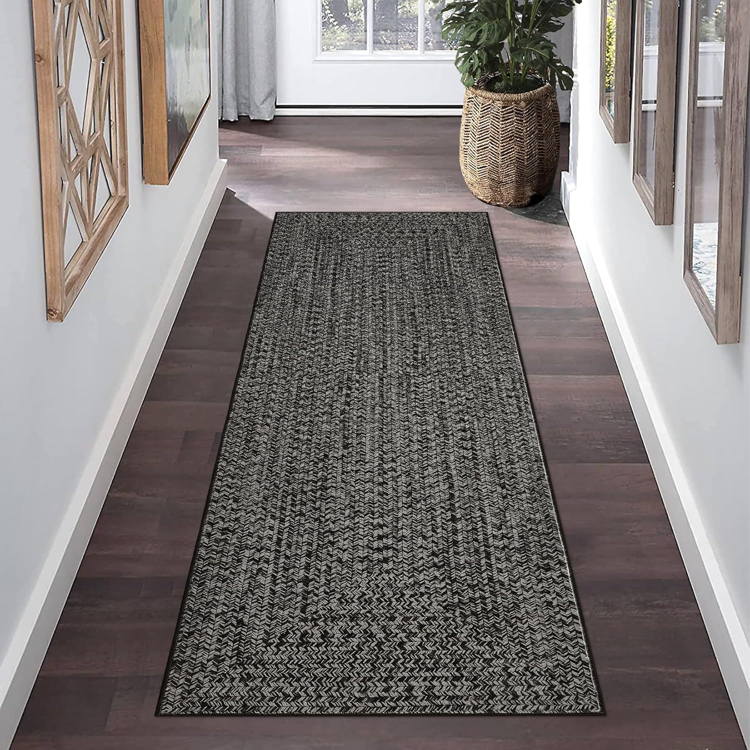 LUXLOOM Braided Print Area Rugs for Living Room Non Slip