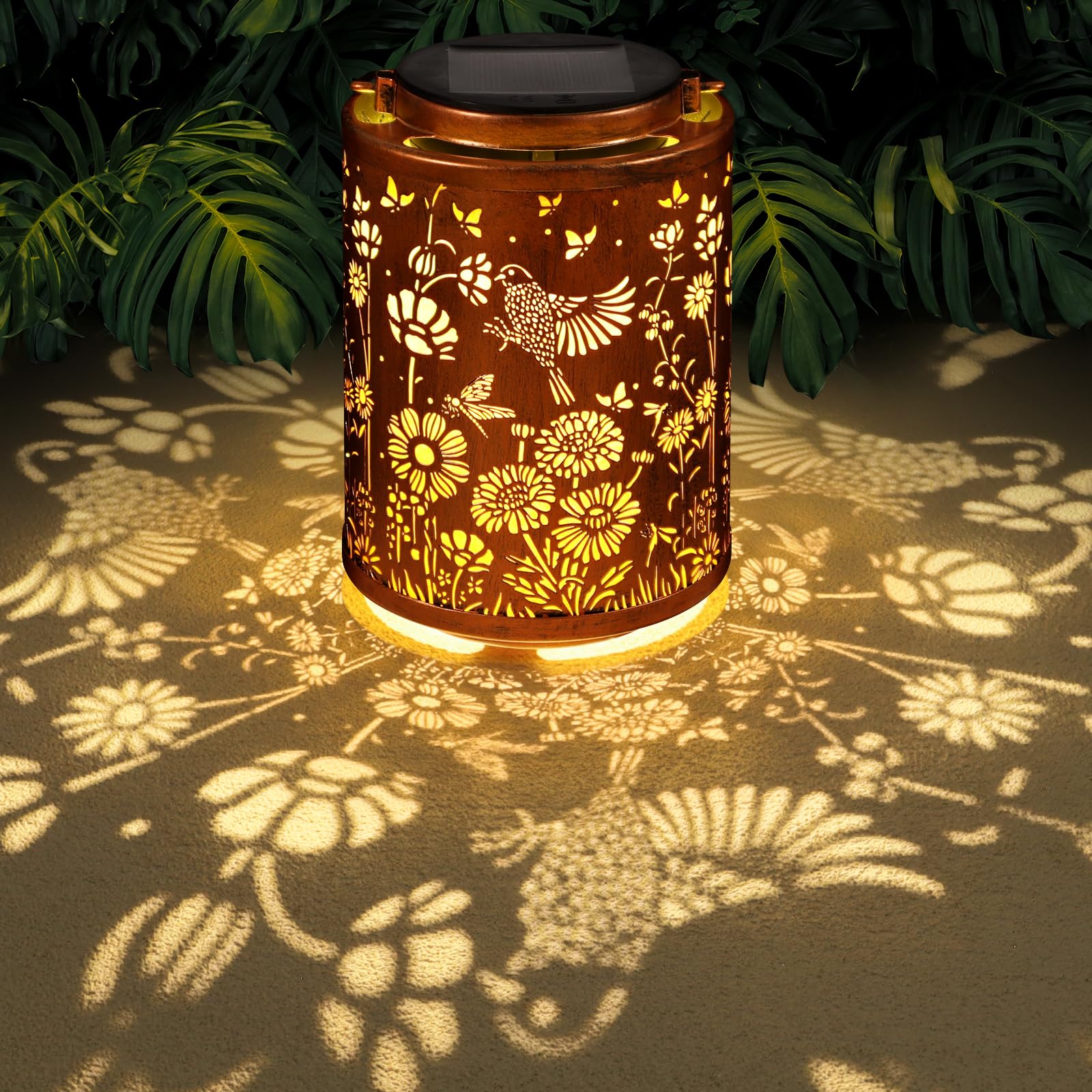 Solar Lantern Hanging Waterproof Birds Garden Decor Solar Lights