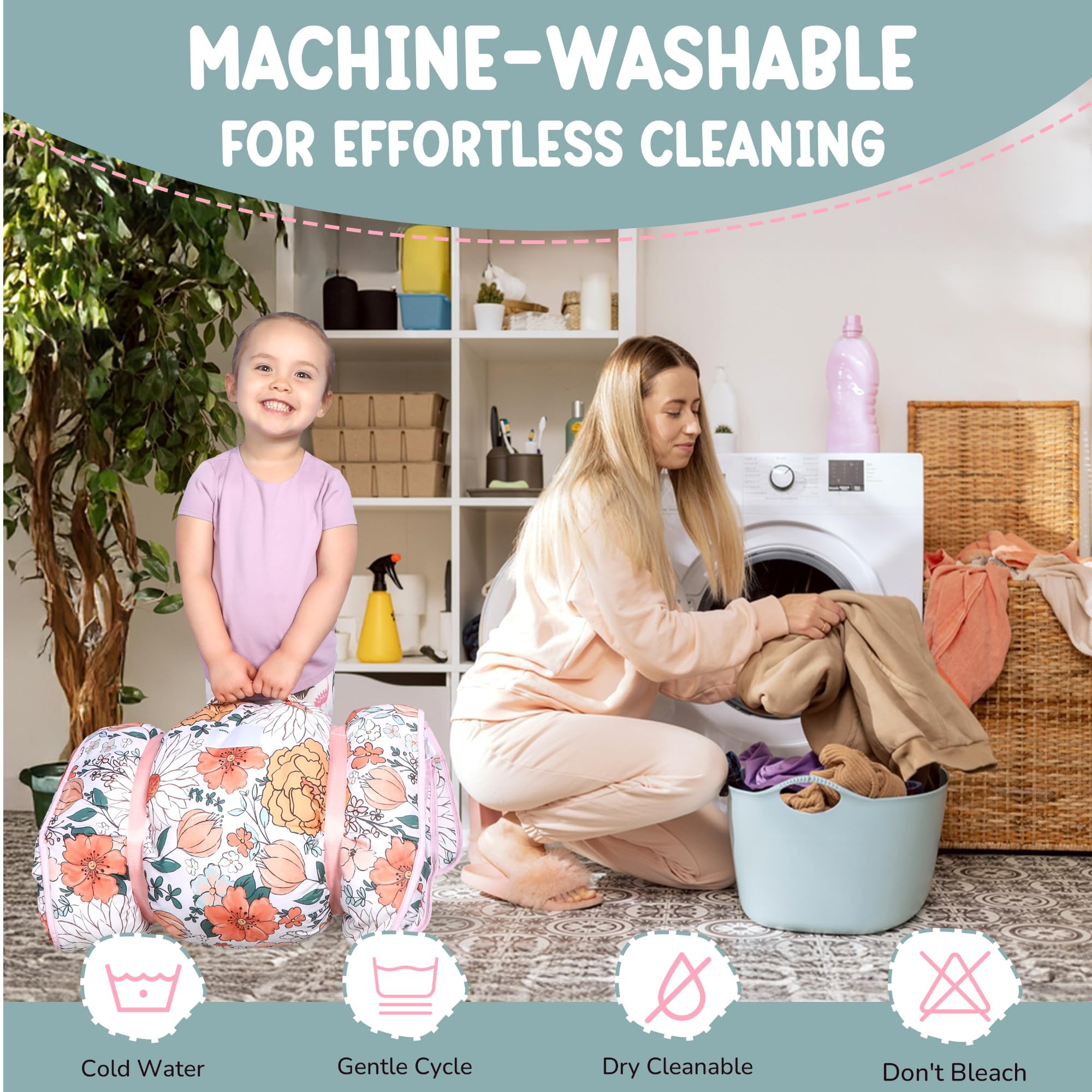 Morxy Toddler Nap Mat with Pillow & Blanket Large Portable Roll Up Nap Mats with Name Tag- Thick Kids Sleep Mat for Daycare, Preschool Travel and Camping for Age 3 and up